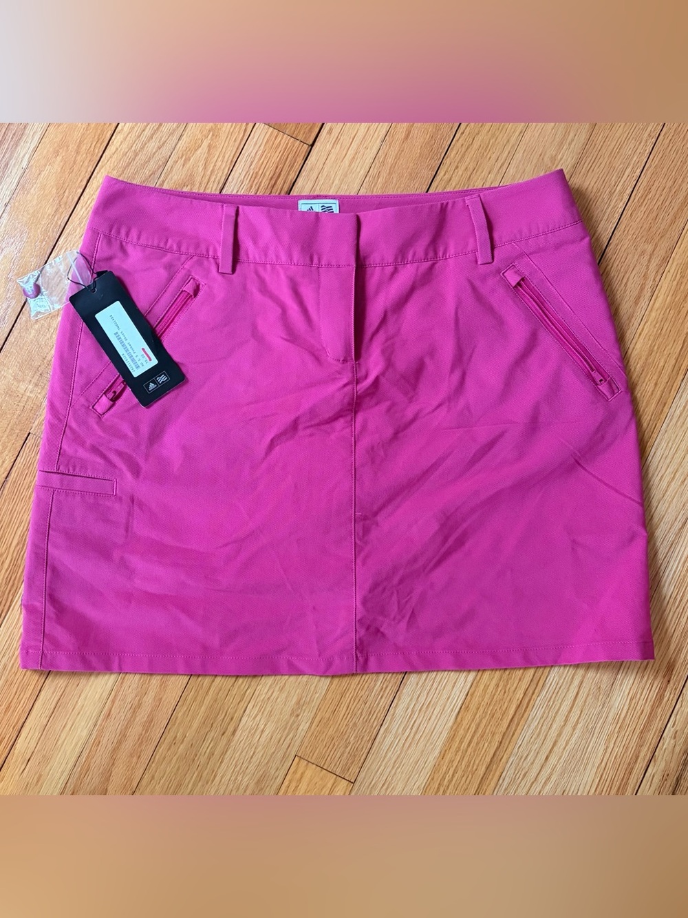 Bright Pink Athletic Skort with Zip Pockets